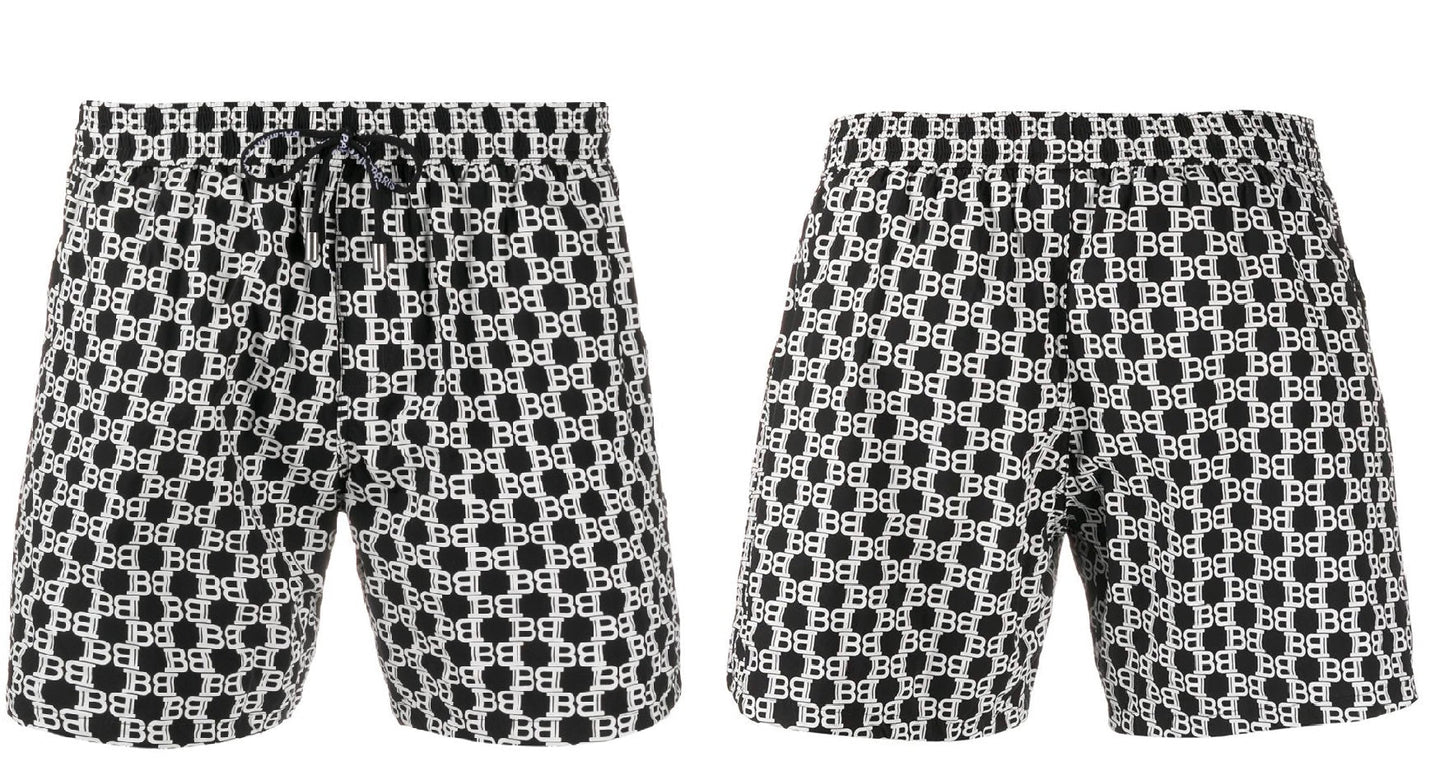 Balmain Swimwear Swimshorts BB White Logos
