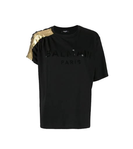 Balmain T-shirt Women Balmain Metalic Print Logo