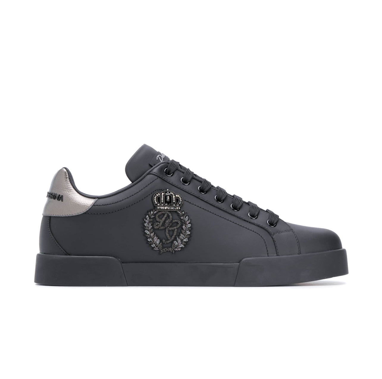 Dolce & Gabbana Portofino Crown-Patch Leather Sneakers