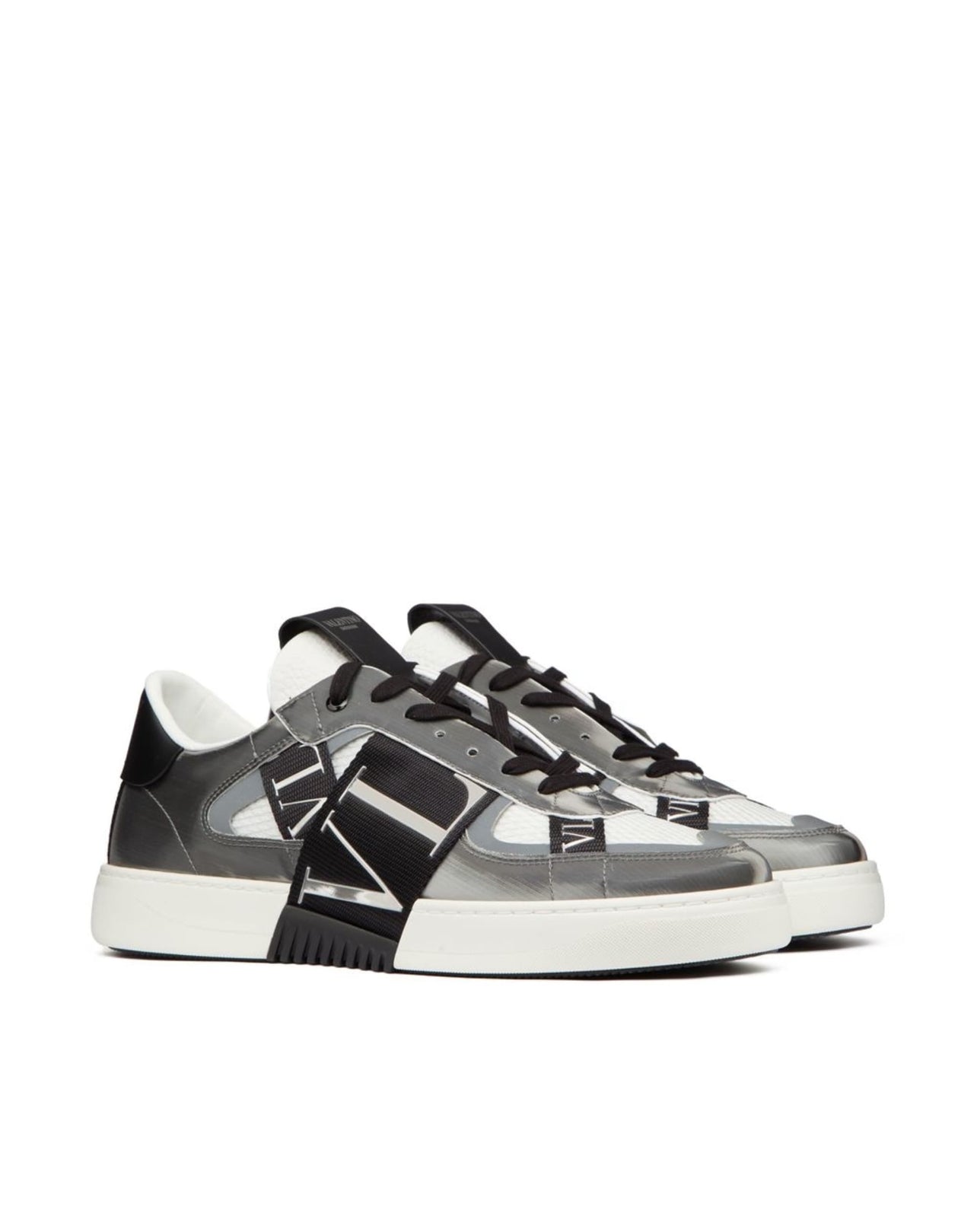 Valentino White & Silver White VL7N Logo Shoes