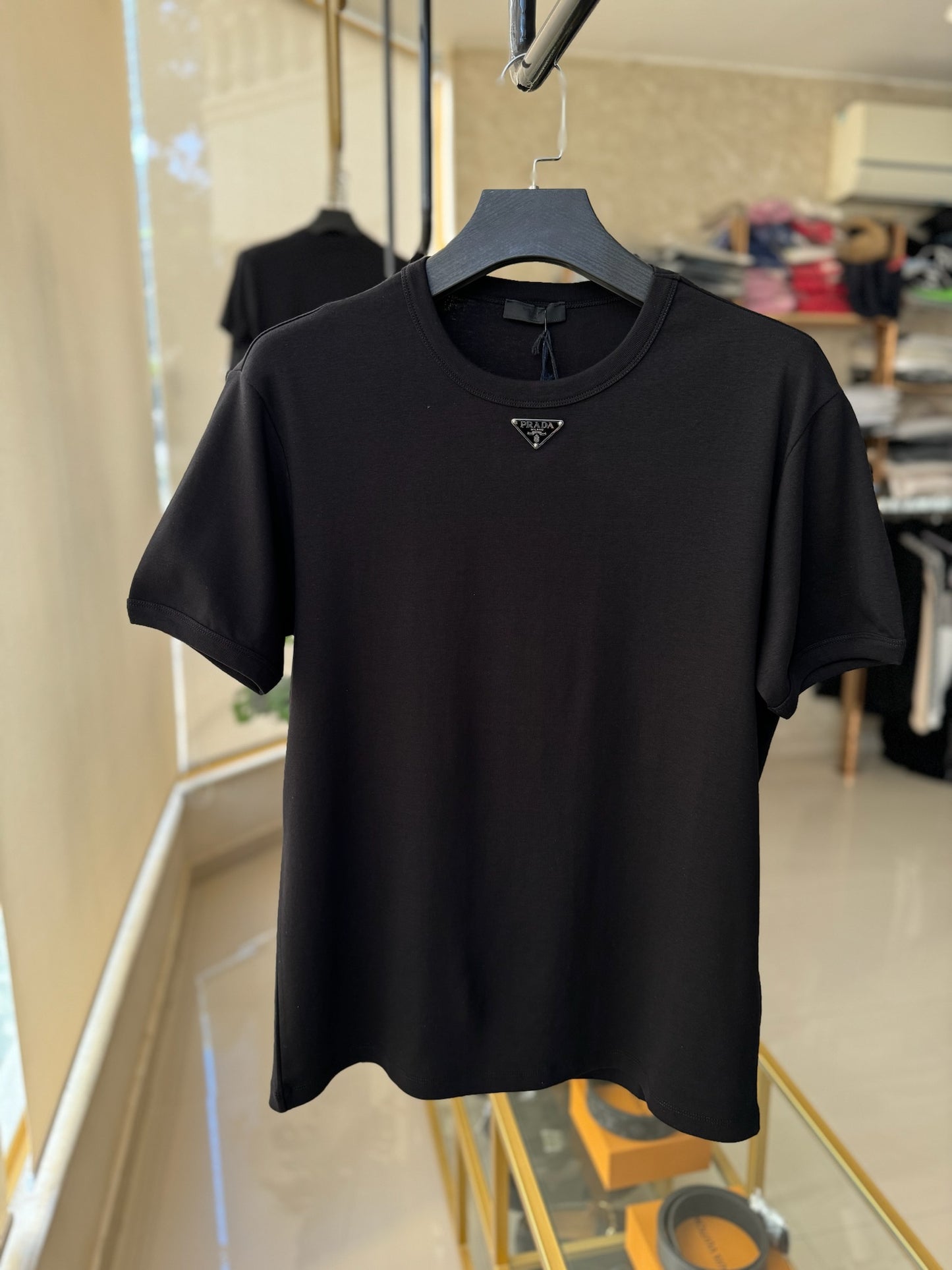 Prada Men Black T-Shirt