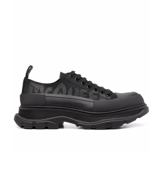 Alexander Mcqueen Black Tread Slick Lace Up