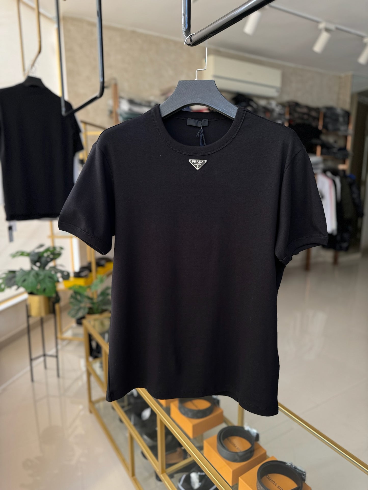 Prada Men Black T-Shirt