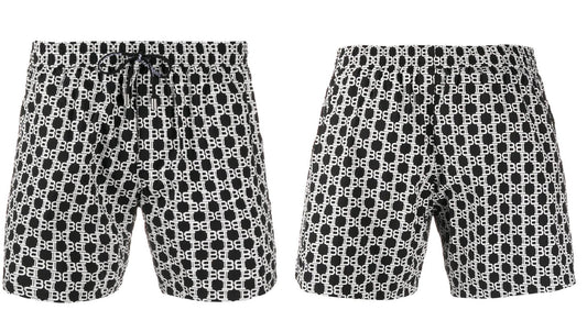 Balmain Swimwear Swimshorts BB White Logos