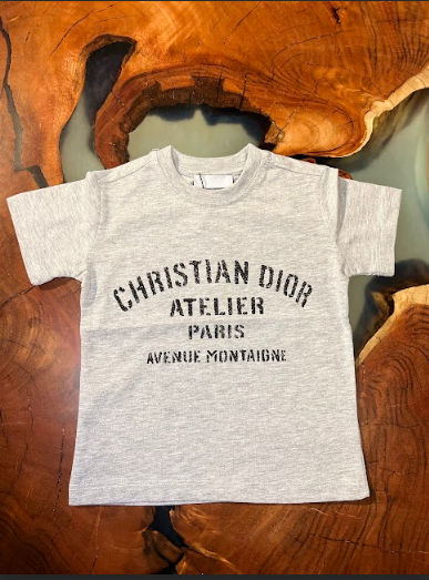 Dior Grey Printed Black Christian Dior Atelier Logo Tshirt