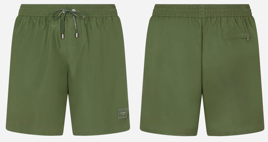 Dolce & Gabbana Swimwear Swimshorts Green Plain Milano