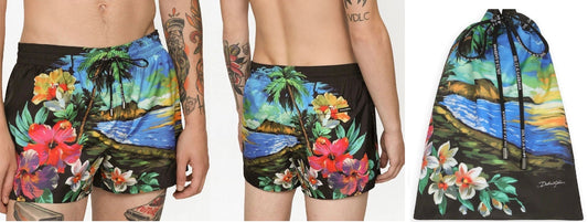 Dolce & Gabbana Swimwear Swimshorts Printed Flowers & Sea