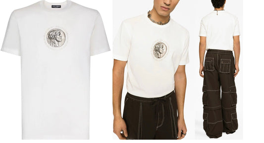 Dolce & Gabbana T-shirt Printed Statue Logo Milano