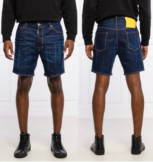 Dsquared2 Plain Yellow Badge Shorts