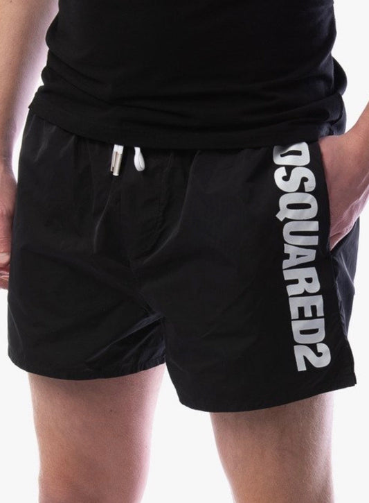Dsquared2 Swimwear Swimshorts Black With White side Logo