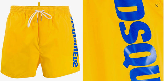Dsquared2 Swimwear Swimshorts Yellow With Blue side Logo