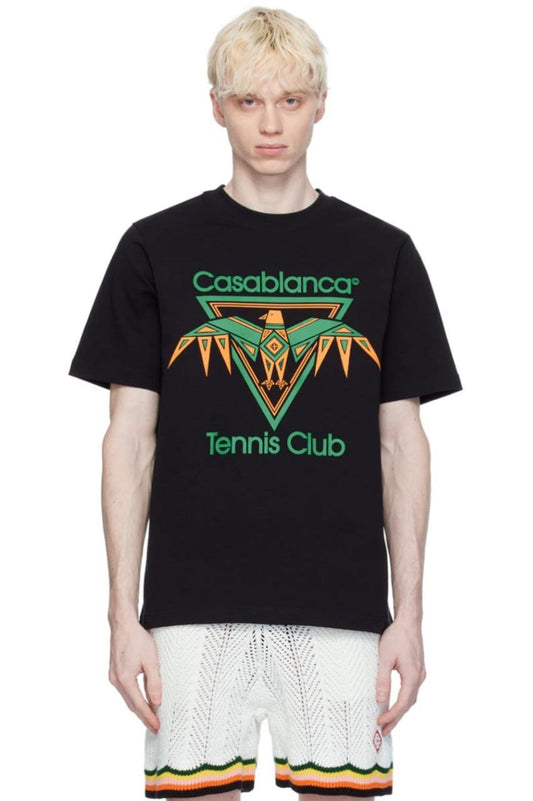 Casablanca Black T-Shirt Tennis Club