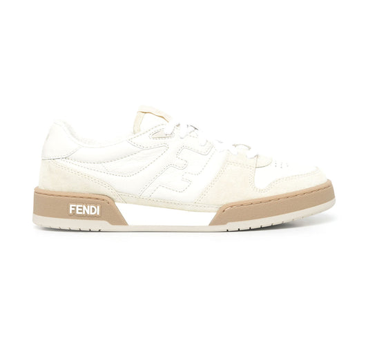 Fendi White With Coffee Tints Match Low-Top Sneakers