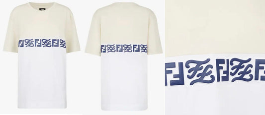 Fendi T-shirt Oversized Panna+Bianco