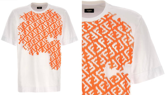 Fendi T-shirt Pocket FF Orange