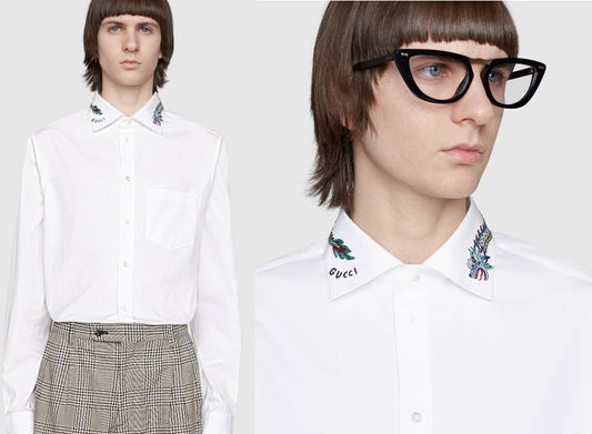 Gucci Shirts Long Sleeves Dragon Round Logo