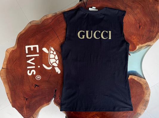 Gucci T-shirt Women Gucci Gold Print