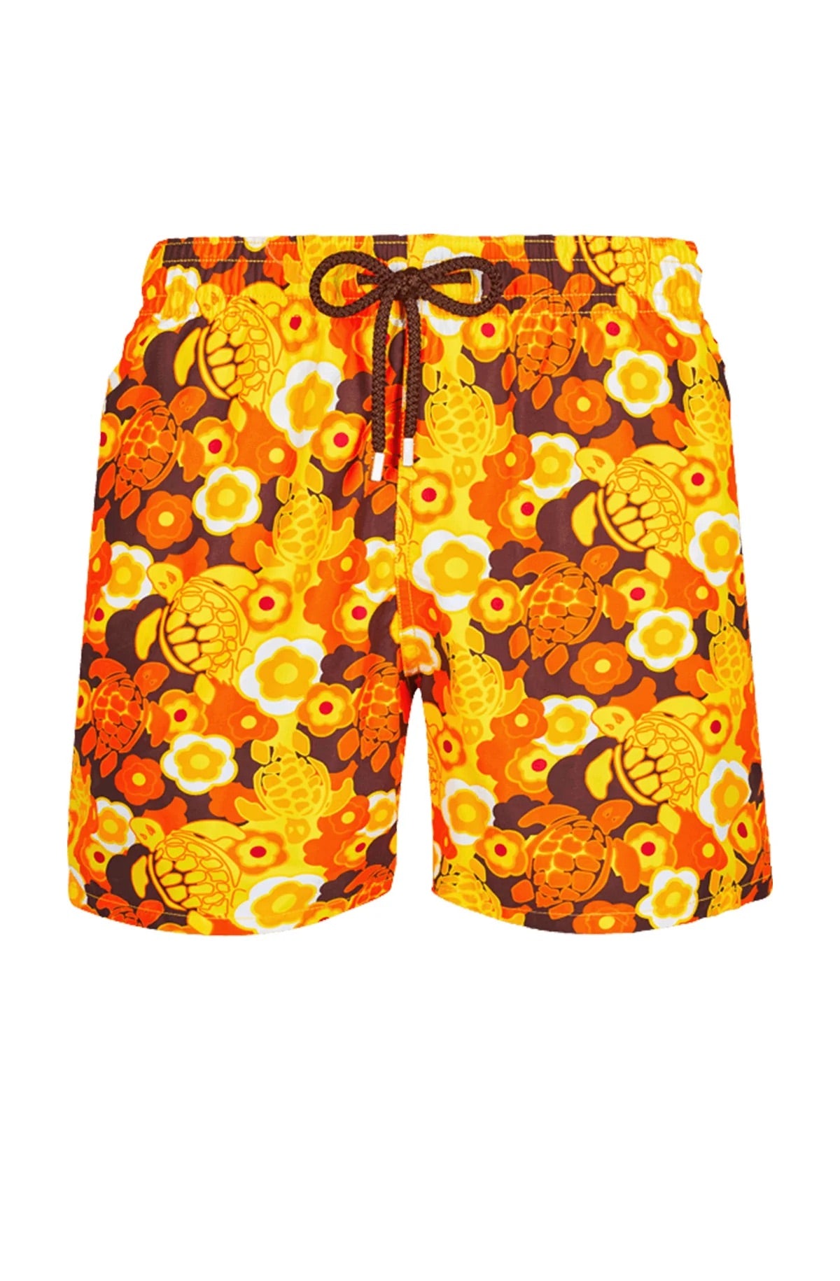 Vilebrequin Swimwear Swimshorts Yellow Turtles Orange Flowers