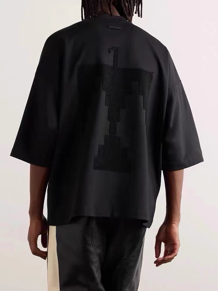 Fear Of God Oversized Embroidered Black Thunderbird Milano T-Shirt