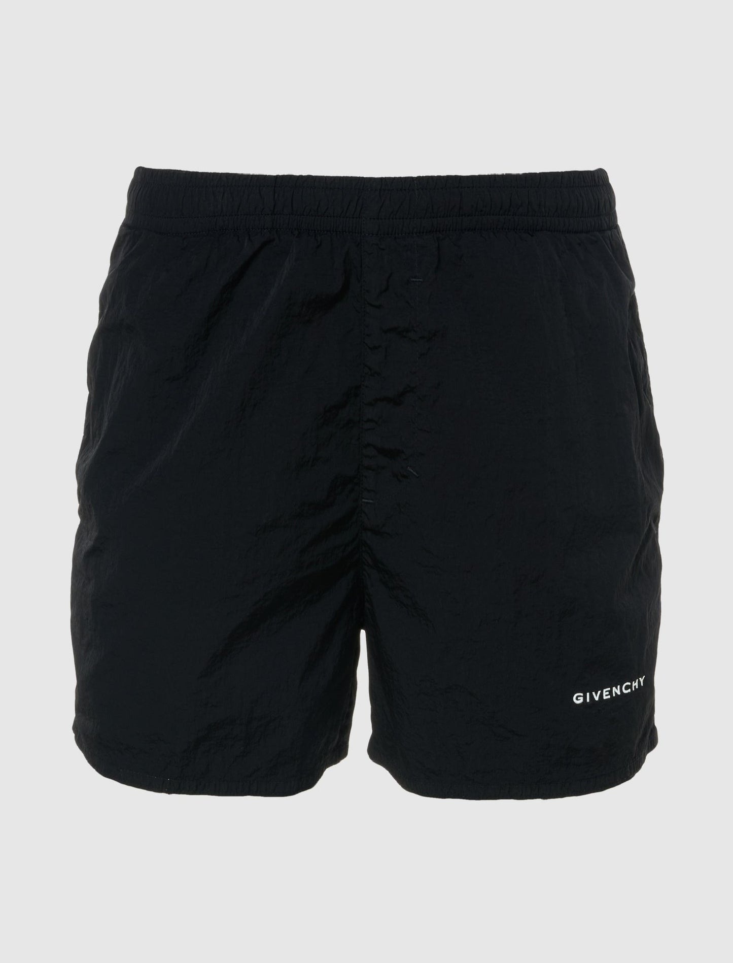 Givenchy Plain Black White Givenchy Logo Swimshorts