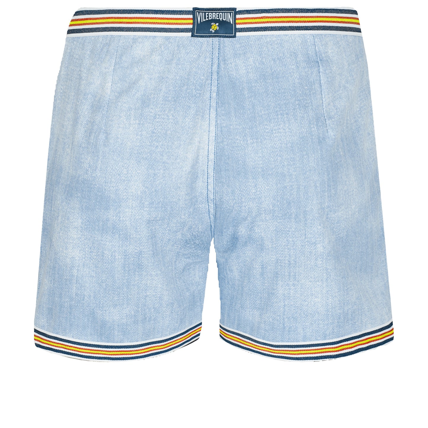 Vilebrequin Plain Sky Blue With Colorful Stripes Swimshorts