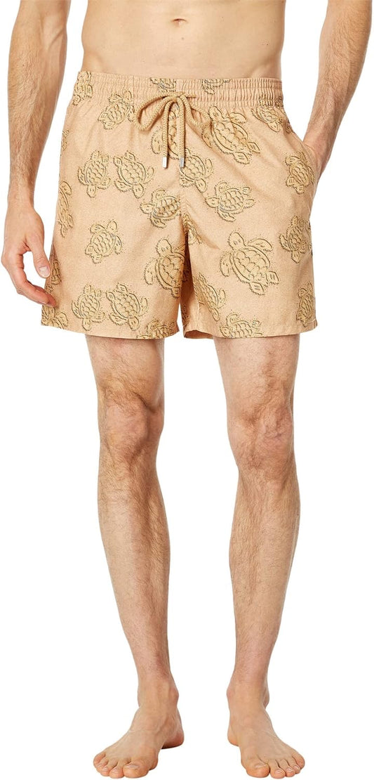 Vilebrequin Embroidered Ronde Khaki Turtles Swimshorts