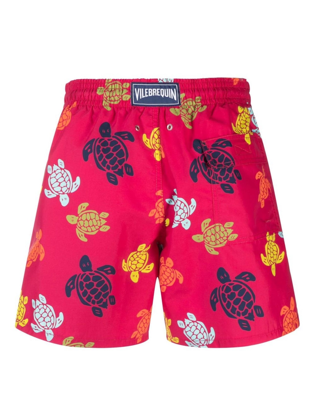 Vilebrequin Moorea Trunks Red Multi-Color Turtles Swimshorts