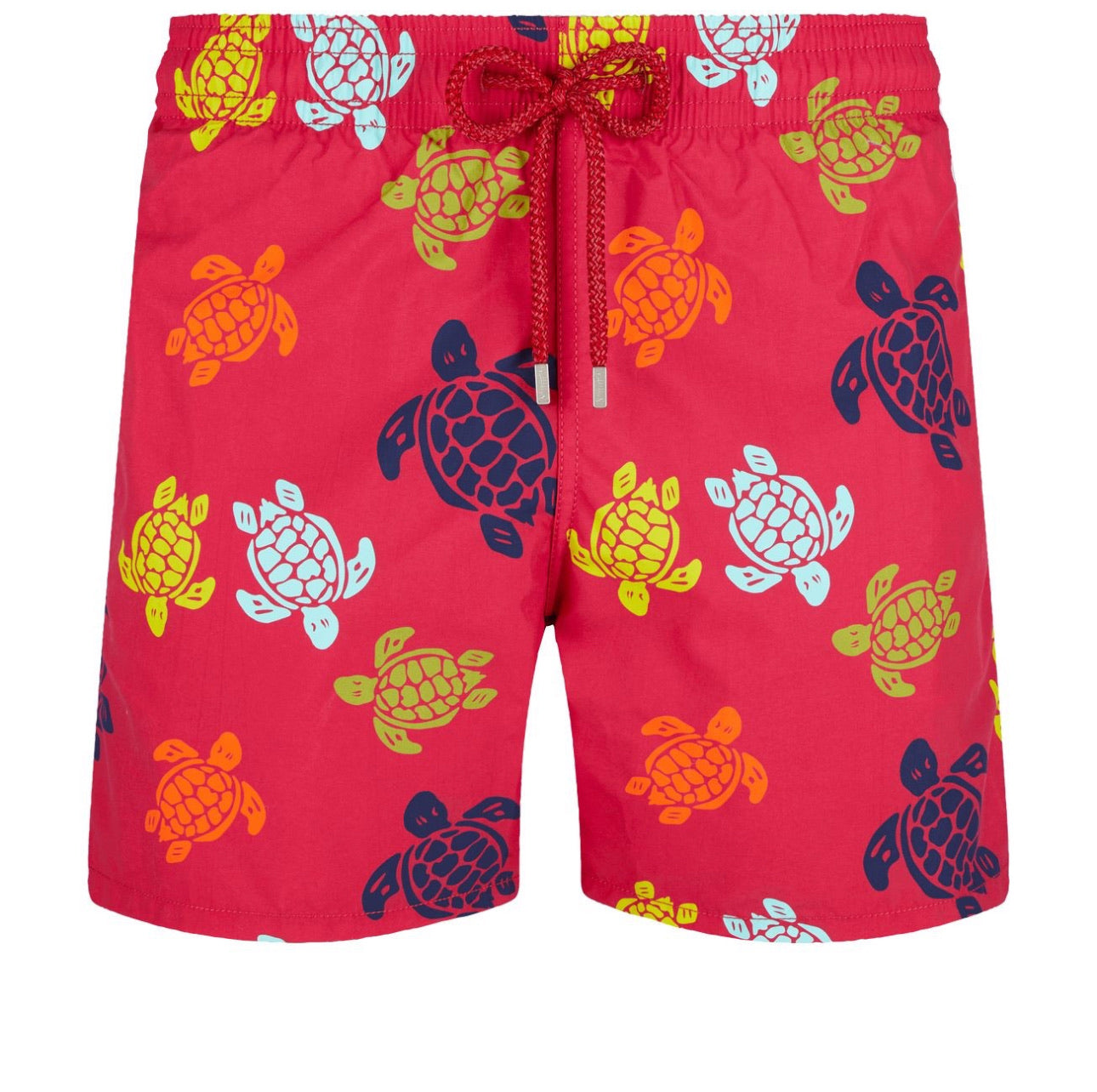 Vilebrequin Moorea Trunks Red Multi-Color Turtles Swimshorts