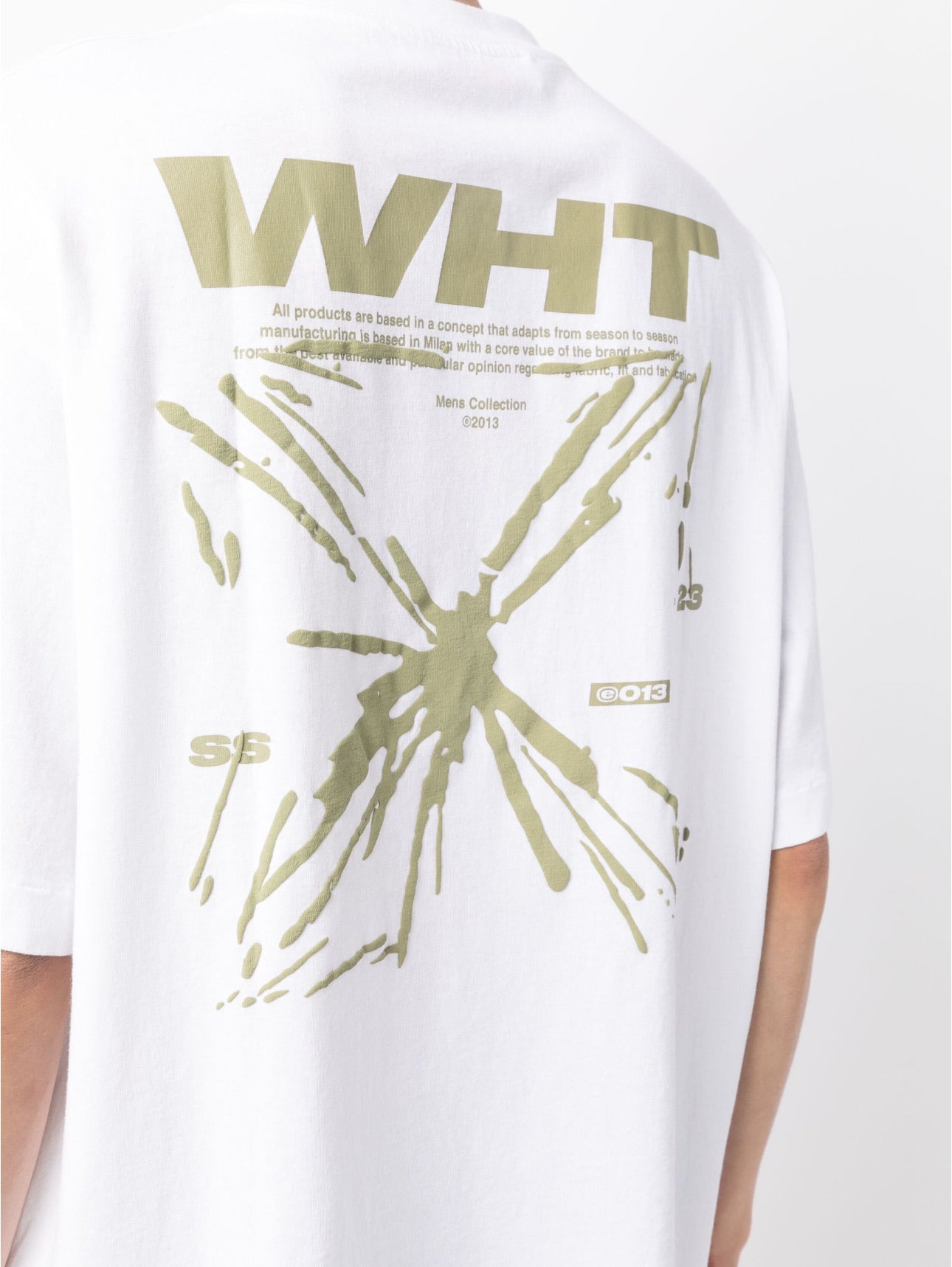 OFF-WHITE Green Arrows Logo Splash-print short-sleeve T-shirt