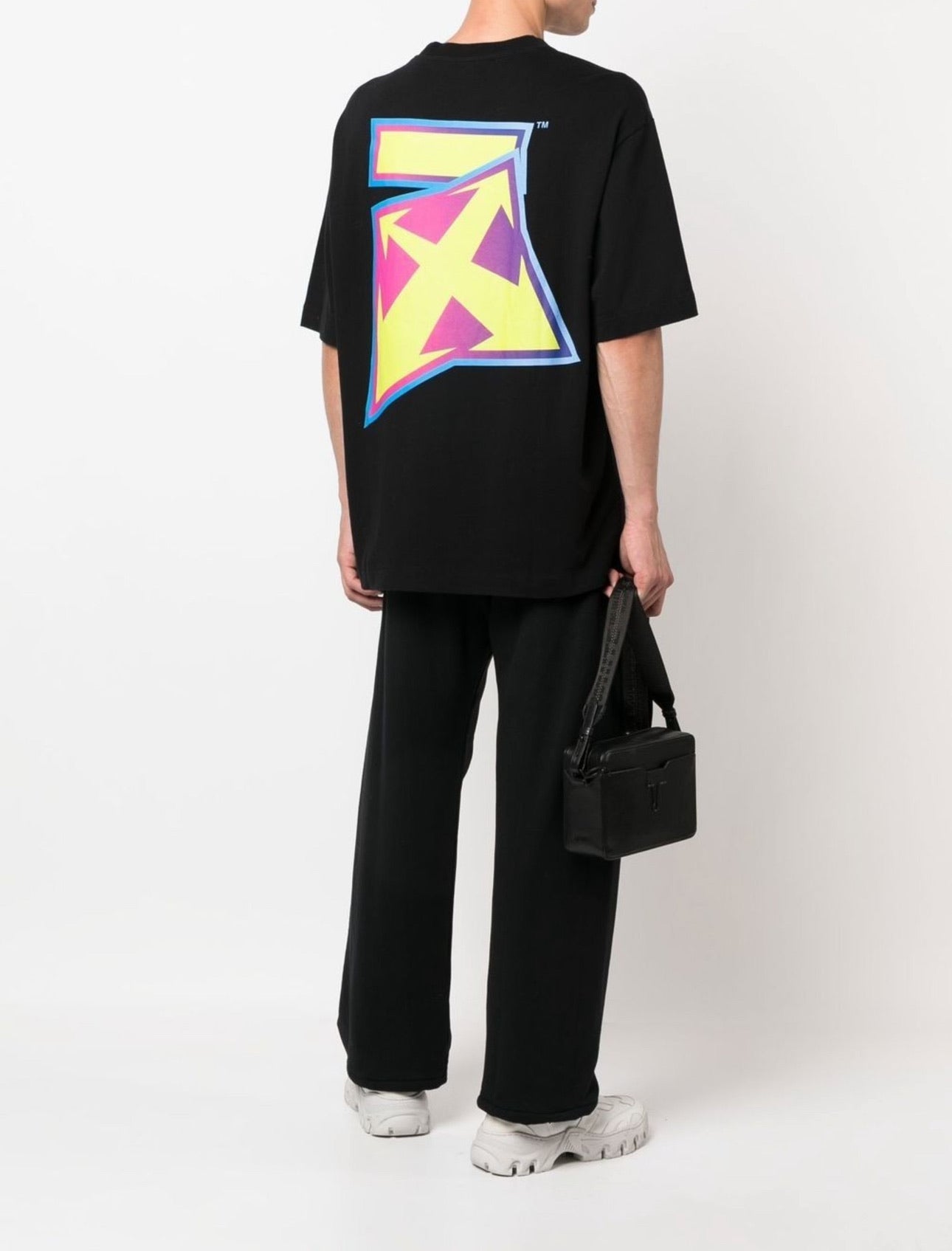 OFF-WHITE Oversized Fuschia & Green Graphic Print T-Shirt