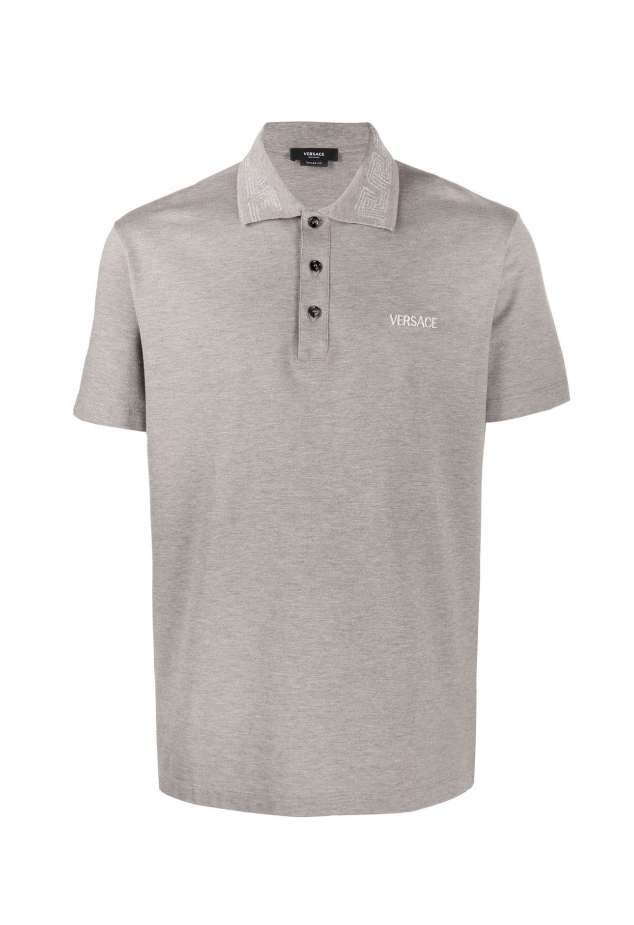 Versace Polo Shirt With Greca Collar White Logo