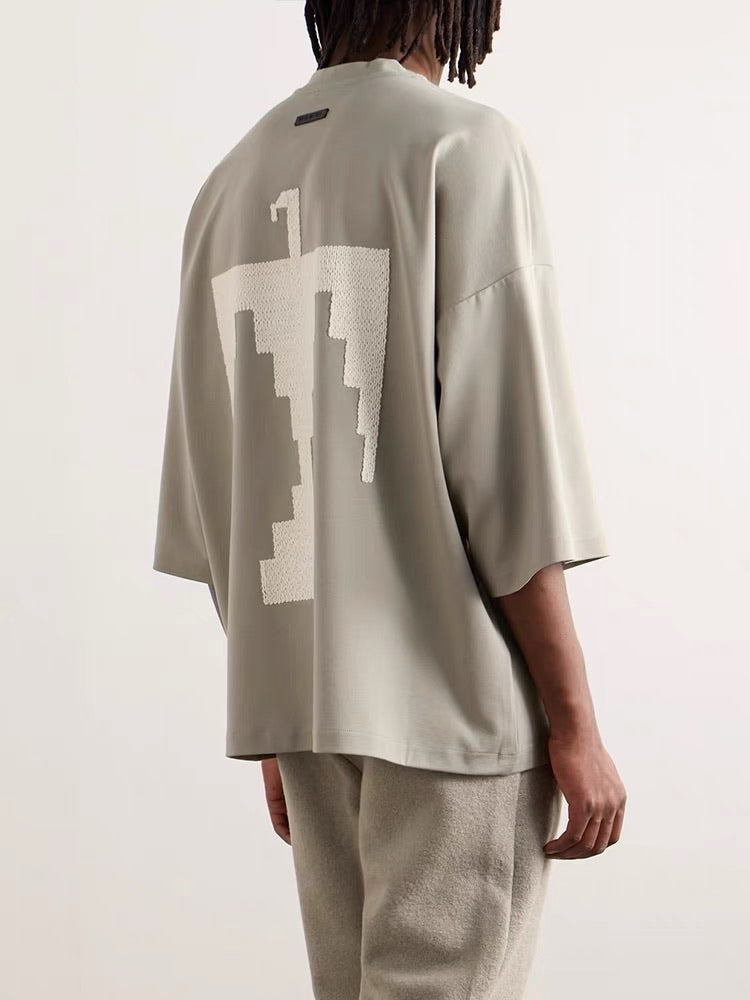 Fear Of God Oversized Embroidered White Thunderbird Milano T-Shirt