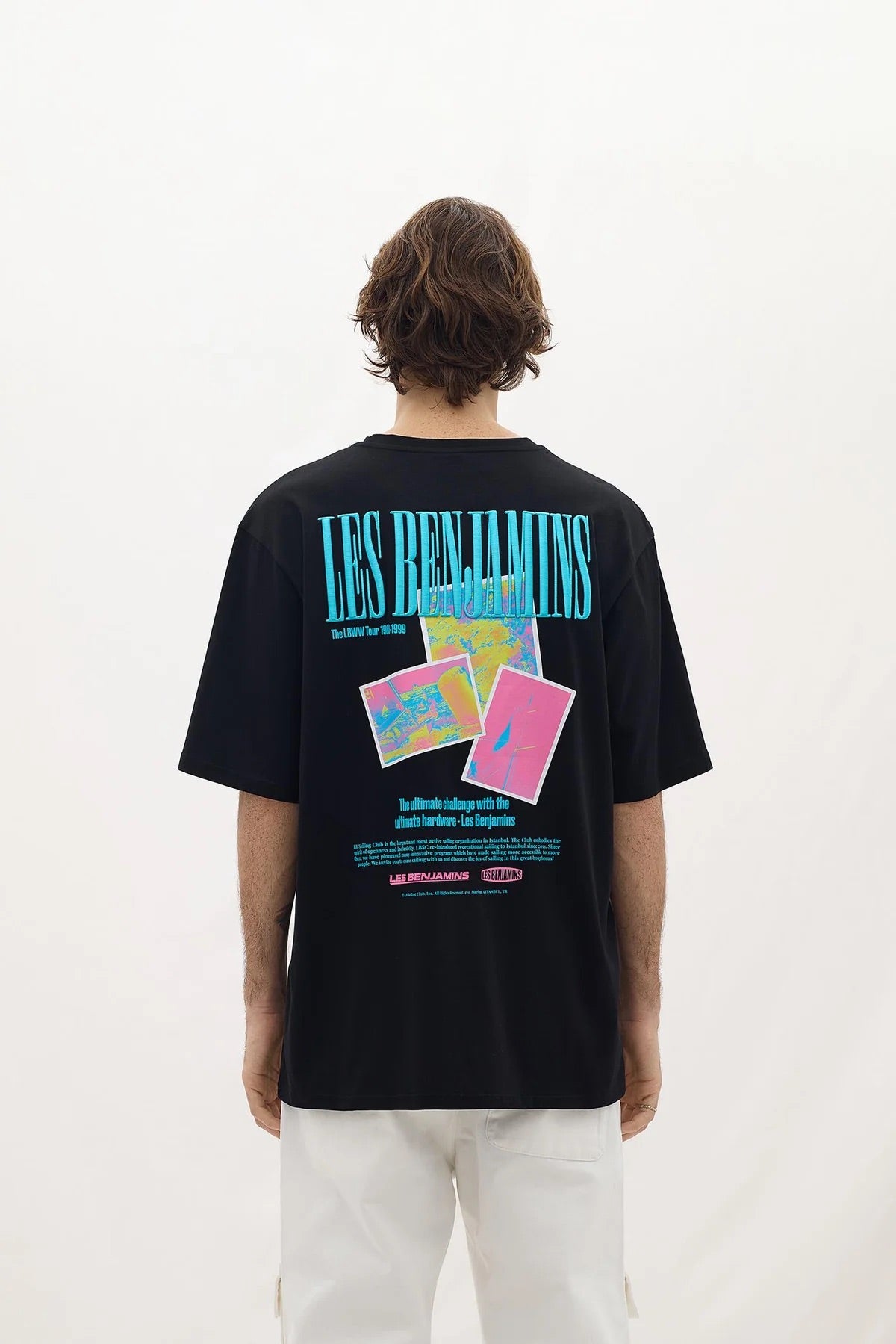 Les Benjamins Oversized Print T-shirt Turquoise Logo