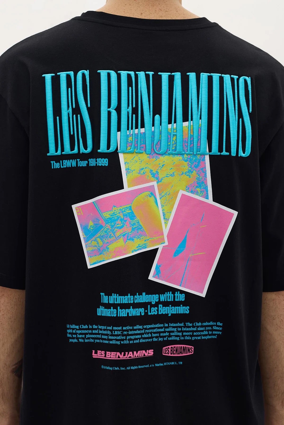 Les Benjamins Oversized Print T-shirt Turquoise Logo