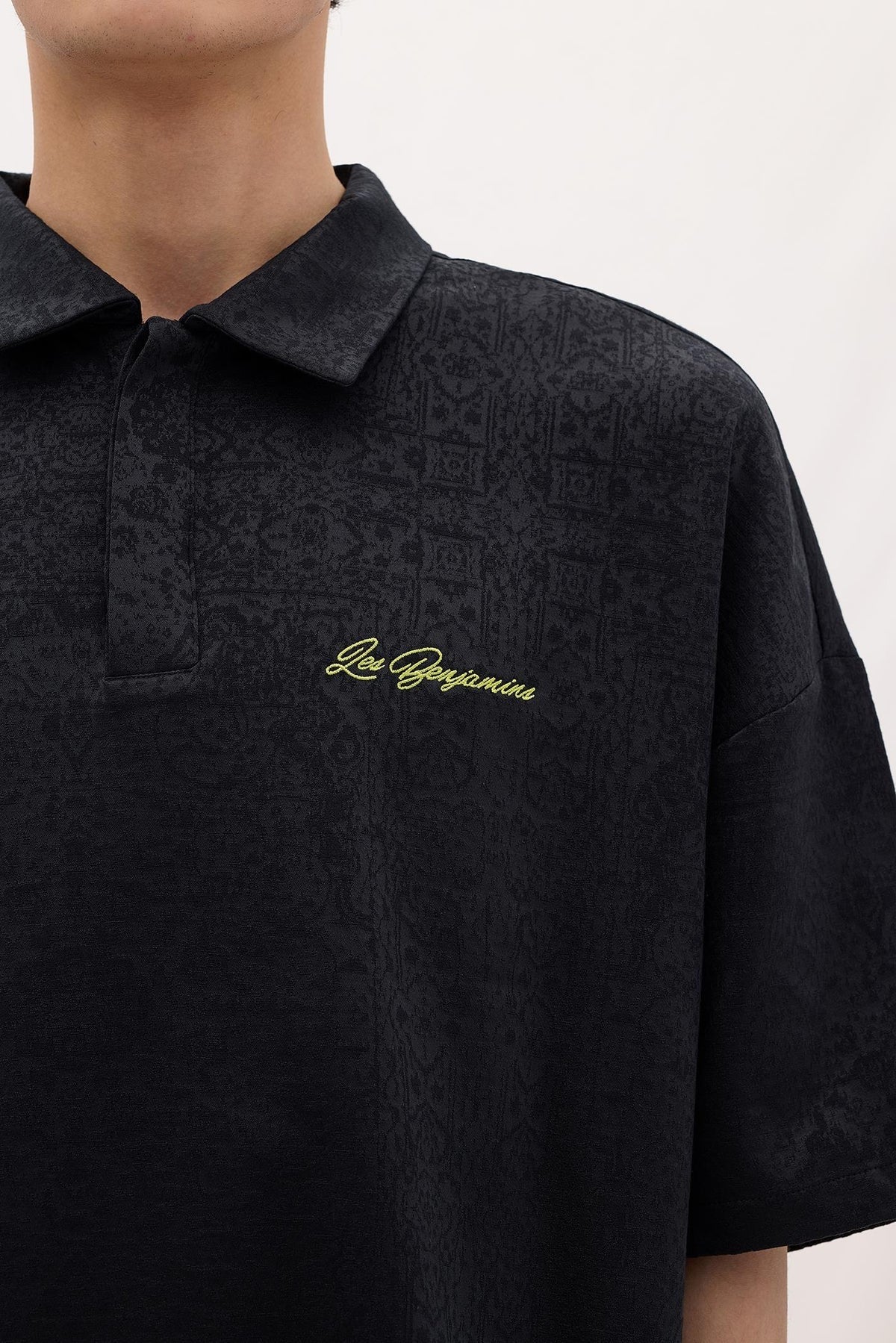 Les Benjamins Oversized Polo Blouse Lime Logo