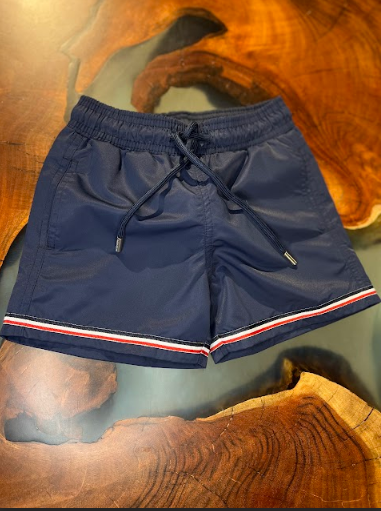 Moncler Dark Blue Triple Stripes Swimshorts
