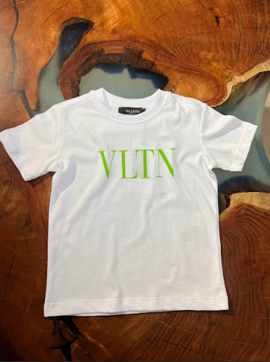 Valentino White Green VLTN Logo Tshirt