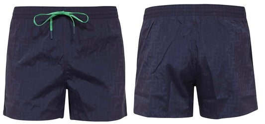 Fendi Faded FF Logos Green Lace Swimshorts